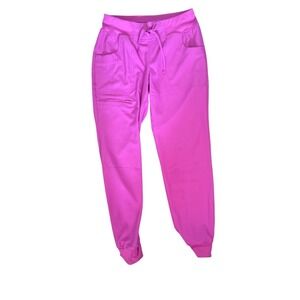 HeartSoul Pink Jogger Scrub‎ Pants XS New Stretch Cargo Pockets fig insired